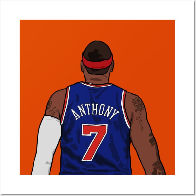 Carmelo Anthony Back-To Wall Art by rattraptees